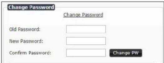 Change Password Change Password Old Password: New Password: Confirm Password: Change PW