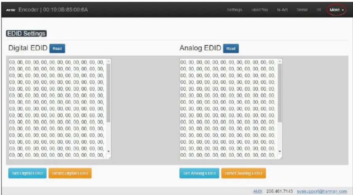 EDID Settings Digital EDID Read Analog EDID Read 00, 00, 00, 00, 00, 00, 00, 00, 00, 00, 00, 00, 00, 00, 00, 00, 00, 00, 00, 00, 00, 00, 00, 00, 00, 00, 00, 00, 00, 00, 00, 00, 00, 00, 00, 00, 01, 01, 01, 01, 01, 01, 01, 01, 01, 00, 00, 00, 01, 01, 01, 01, 01, 01, 01, 01, 00, 00, 01, 01, 01, 01, 01, 01, 01, 01, 01, 01, 01, 01, 01, 01, 01, 01, 01, Analog EDID Read Set Digital EDID Reset Digital EDID Set Analog EDID Reset Analog EDID AMX 256.461.7143 svisupport@hamman.com