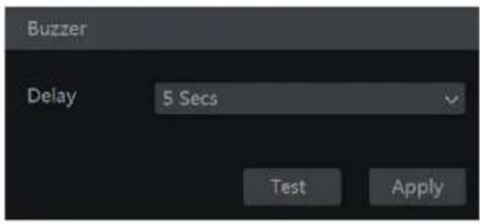 Buzzer Delay 5 Secs Test Apply