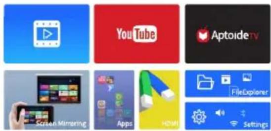 YouTube Aptoide tv Screen Mirroring Apps HDMI FileExplorer Settings