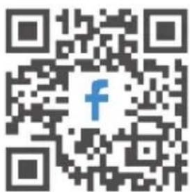 QR code with central blue 'f' logo, likely linking to a social media or digital content platform.