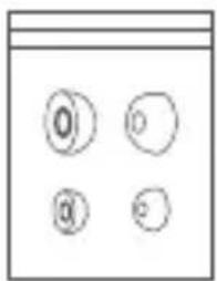 Diagram showing four labeled circular symbols (O, D, Q, P) inside a container with horizontal bars above.
