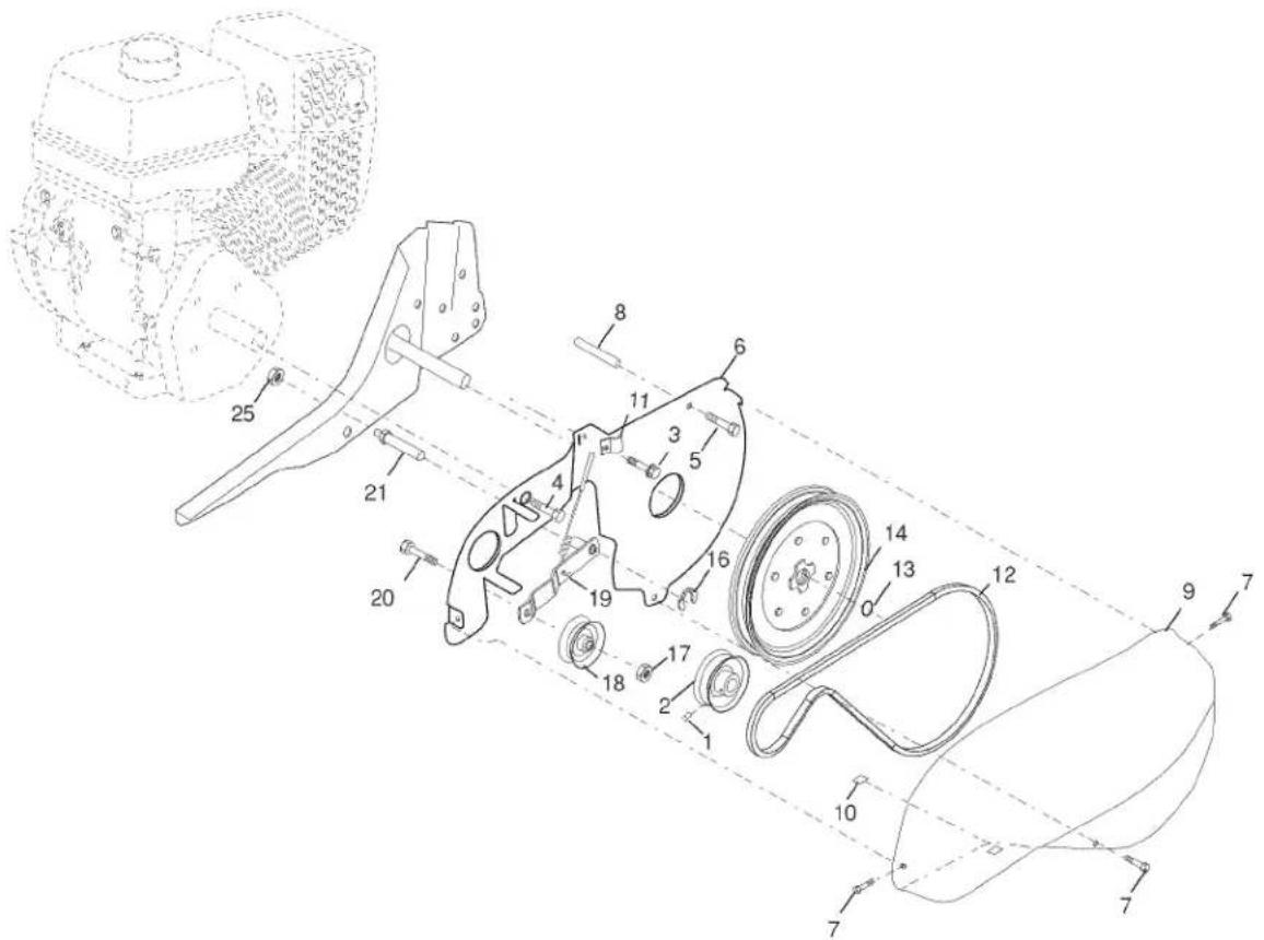 Craftsman 917.299011 - BELT GUARD AND PULLEY ASSEMBLY - 1