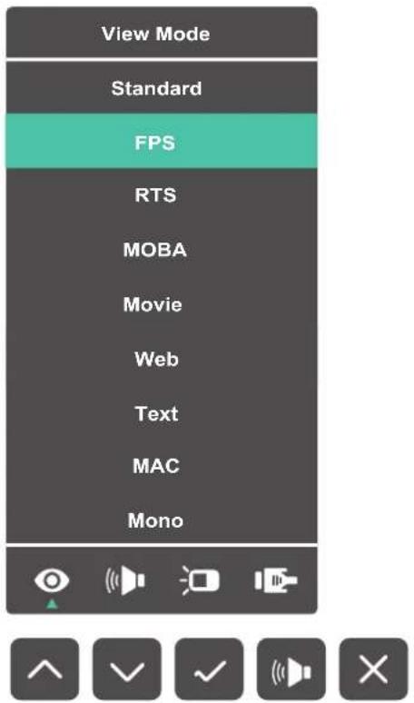 View Mode Standard FPS RTS MOBA Movie Web Text MAC Mono
