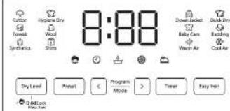 Cotton Tobacco Syrbanca Hygiene Dry Wood Slums 8:00 Down Jacket Baby Care Warm Air Digital Reading Cool Air Dry Level Reset Program Mode Timer Easy Now Old Care Hot Water