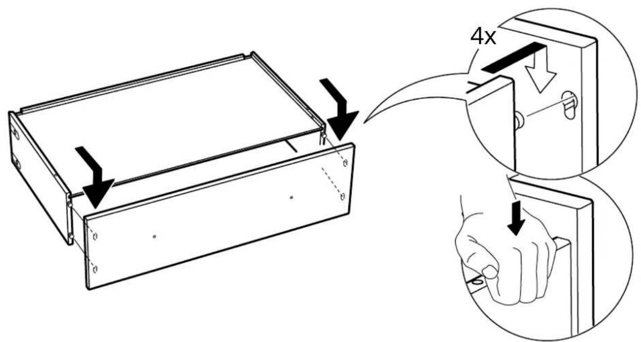 Technical diagram showing a door handle assembly with 4x magnified detail and hand gesture, labeled in Chinese.
