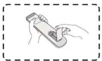 VIEWSONIC SWB6552 - Inserting Remote Control Batteries - 1