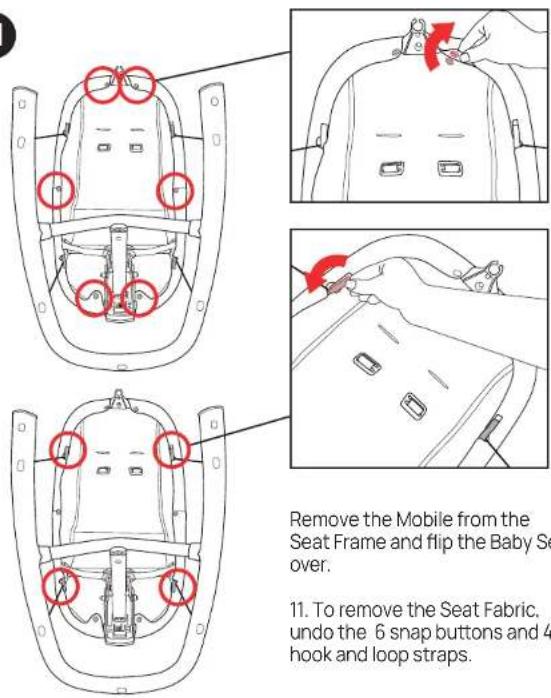 CHICCO Float - How to Remove Seat Fabric - 1