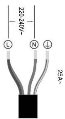 220-240V~ L N 25A~