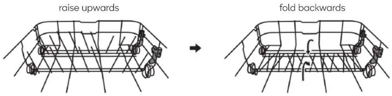 raise upwards fold backwards