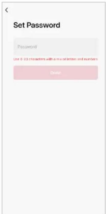 Set Password Password Use 6-20 characters with a mix of letters and numbers Done