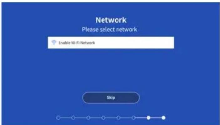 Network Please select network Enable Wi-Fi Network Skip