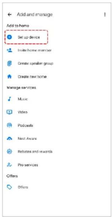Add and manage Add to home Set up device Invite home member Create speaker group Create new home Manage services Music Video Podcasts Next Aware Rebates and rewards Pro services Offers Offers