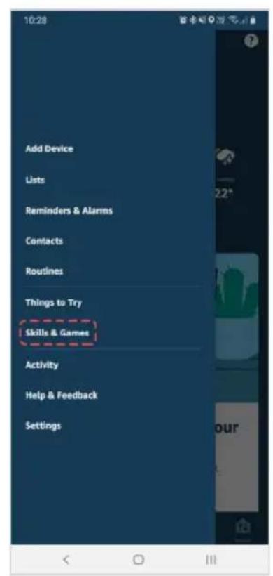 Add Device Lists Reminders & Alarms Contacts Routines Things to Try Skills & Games Activity Help & Feedback Settings