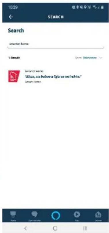 10:29 SEARCH Search smart home Result Smart Home "Alcoa, car bedroom light or cool white." Smart home