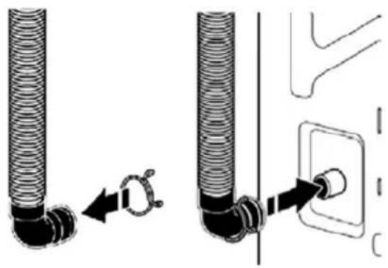 Technical diagram showing pipe installation and mounting details with labeled components