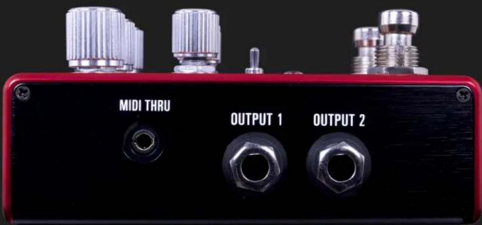 MIDI THRU OUTPUT 1 OUTPUT 2