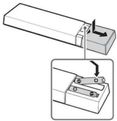 SONY KDL-50W700A - Inserting batteries into the remote control - 1