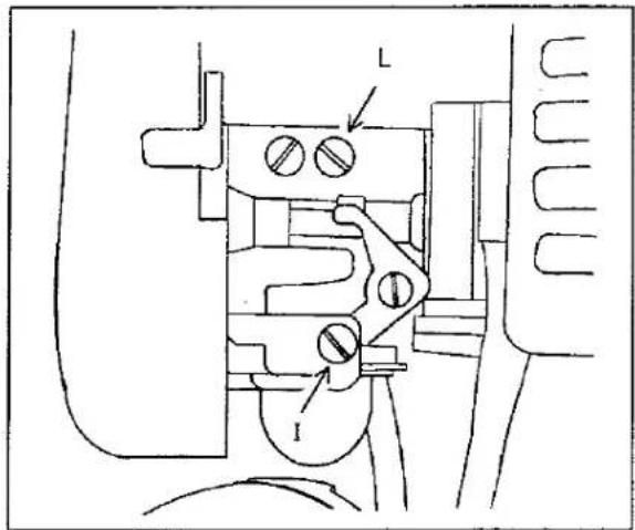 Technical diagram of a mechanical assembly with labeled parts L and I