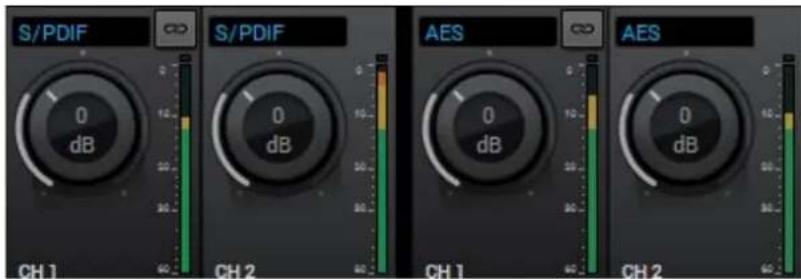 S/PDIF 0 dB CH 1 S/PDIF 0 dB CH 2 AES 0 dB CH 1 AES 0 dB CH 2