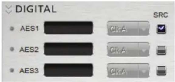 DIGITAL AES1 AES2 AES3 SRC ClkA ClkA ClkA