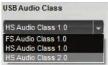 USB Audio Class HS Audio Class 1.0 FS Audio Class 1.0 HS Audio Class 1.0 HS Audio Class 2.0