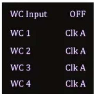 WC Input OFF WC 1 Clk A WC 2 Clk A WC 3 Clk A WC 4 Clk A