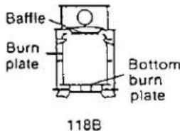Baffle Burn plate Bottom burn plate 118B