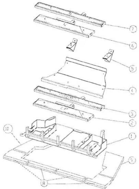 Technical diagram of a mechanical assembly with numbered parts, likely for engineering or manufacturing documentation.