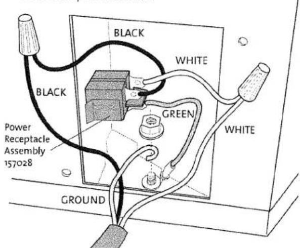 BLACK WHITE GREEN WHITE GROUND Power Receptacle Assembly 157028
