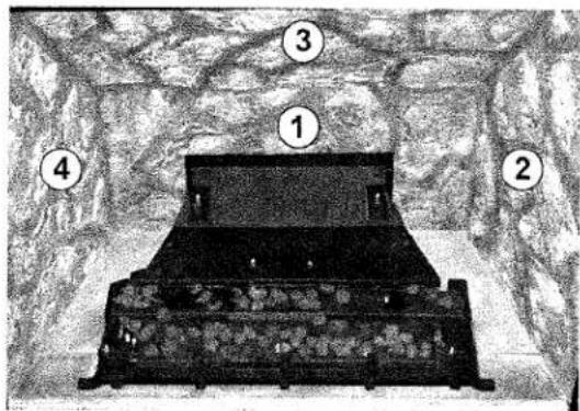 Diagram of a mechanical device with numbered components, likely illustrating a process or assembly.