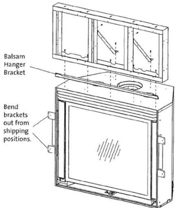 Balsam Hanger Bracket Bend brackets out from shipping positions.