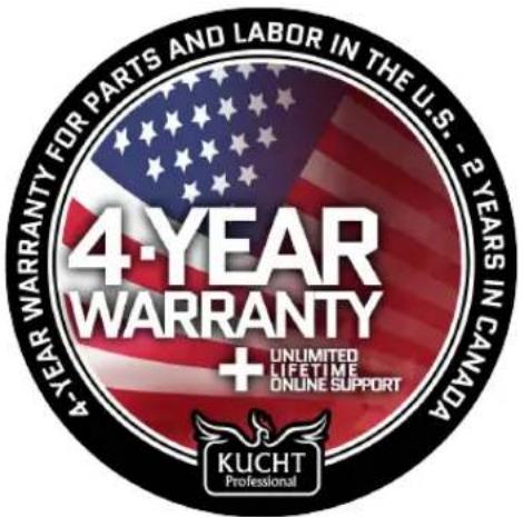 Kucht KDF482 - WARRANTY AND PRODUCT REGISTRATION - 1