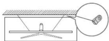 Diagram showing a lamp or detector setup with an inset magnified view of the component (no text or symbols present)