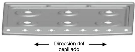 Dirección del cepillado