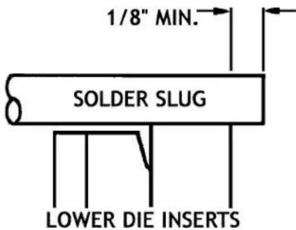 1/8" MIN. SOLDER SLUG LOWER DIE INSERTS
