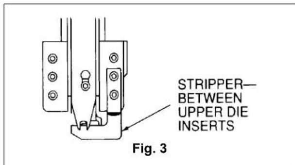 STRIPPER— BETWEEN UPPER DIE INSERTS Fig. 3