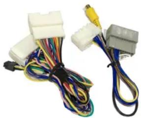 Two white electrical connectors with various colored wires and connectors, no visible text or symbols