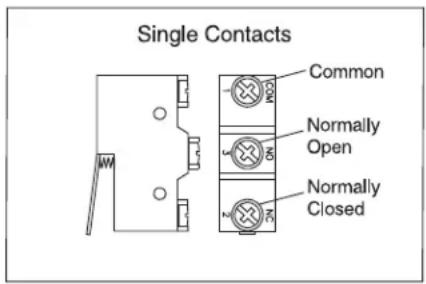 Single Contacts Common Normally Open Normally Closed