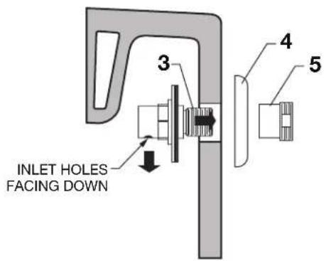 3 4 5 INLET HOLES FACING DOWN