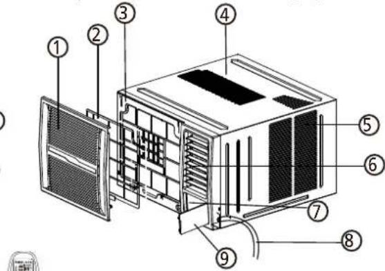 Exploded view diagram of a server rack with numbered components for identification