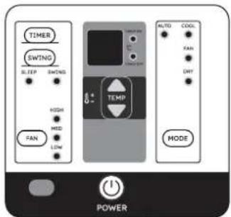 TIMER SWTNG SLIP SWINS HSDM HDD FAN LOW TEMP AUTO COOL FAN DRY MODE POWER