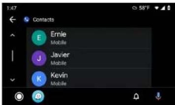 1:47 Contacts E Ernie Mobile J Javier Mobile K Kevin Mobile