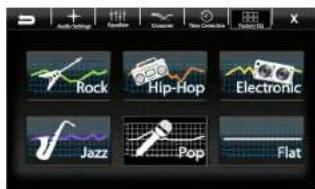 Auto Settings Music Customs Video Controls Rearbox Rock Hip-Hop Electronic Jazz Pop Flat