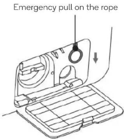 Emergency pull on the rope