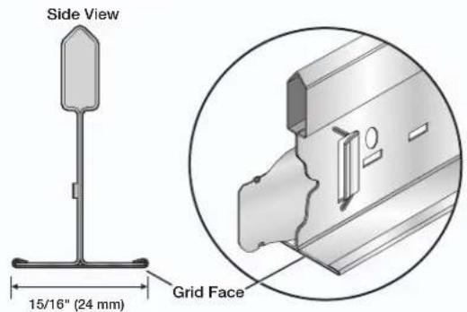 Side View 15/16" (24 mm) Grid Face