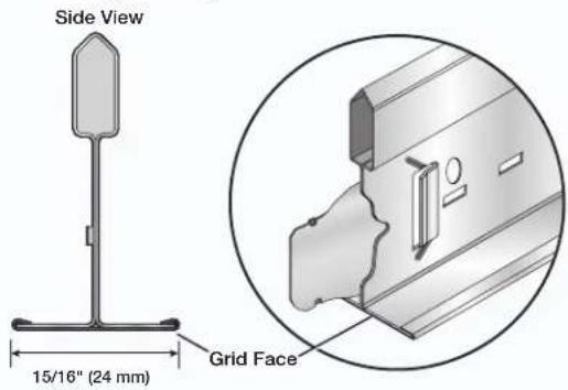 Side View 15/16" (24 mm) Grid Face
