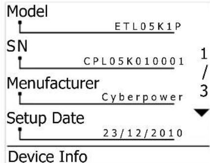 CyberPower CPSPV5000ETL - Device Info: - 1
