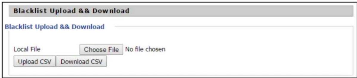 Blacklist Upload && Download Blacklist Upload && Download Local File Choose File No file chosen Upload CSV Download CSV