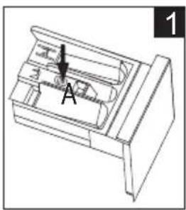 Technical line drawing of a mechanical component with labeled section A (no text or symbols beyond label)